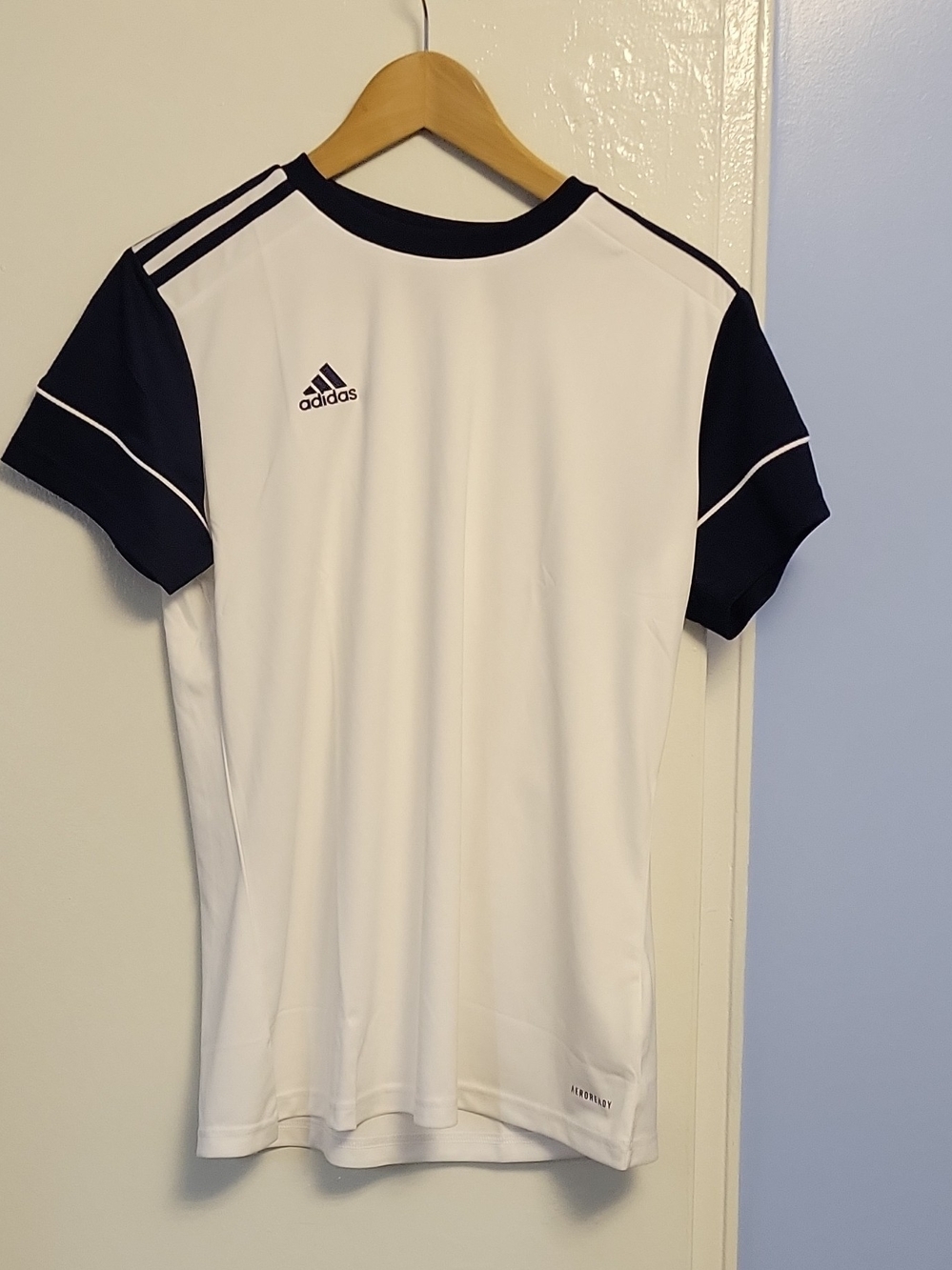 adidas White and Black Kids Athletic Tee